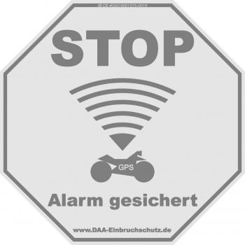Aufkleber Motorrad - Stop Alarm gesichert